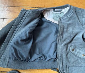 Blouson daim gris