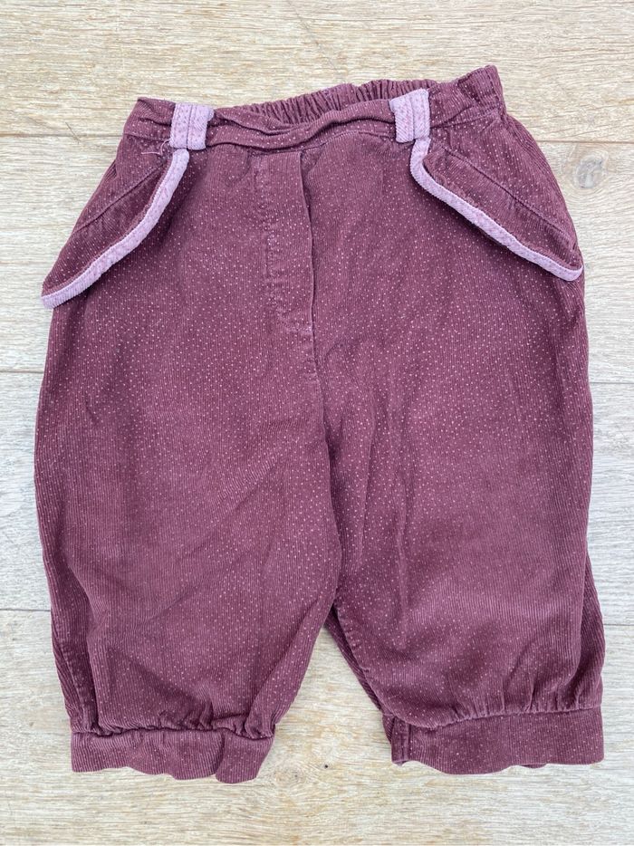 Pantalon velours taille élastique bébé fille 18 mois