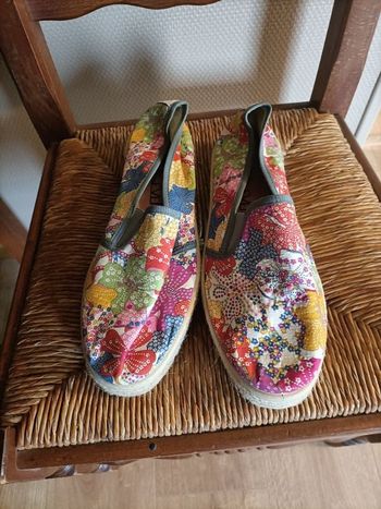 Chaussures espadrilles multicolore fleuri