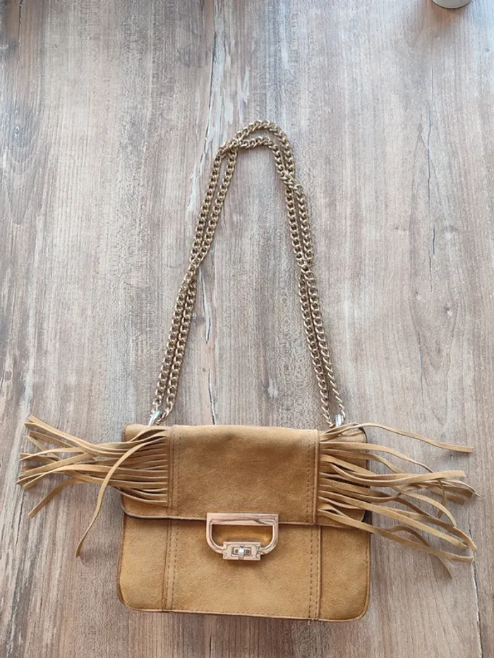 Sac à mains Merry Scott moutarde à franges