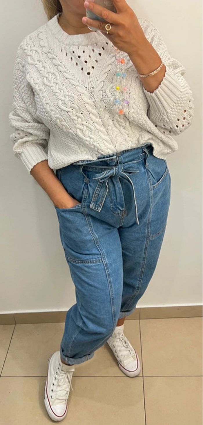 Petit Pull Court Maille Ajourée Taille M-L - photo numéro 6