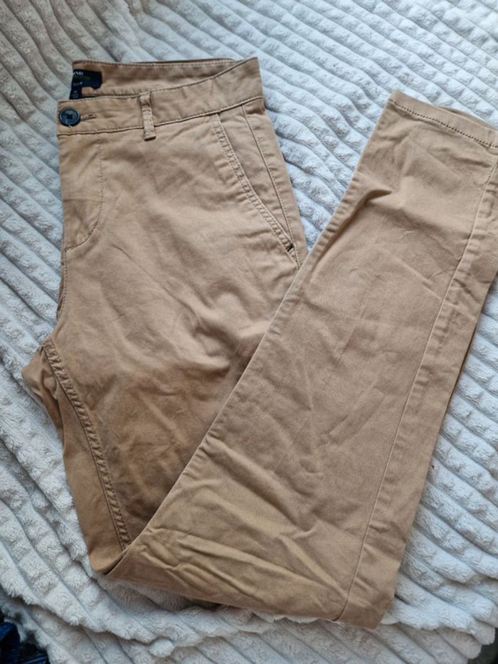 Pantalon slim beige kiabi homme
