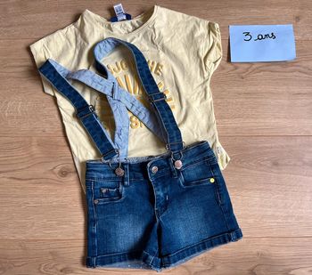 Ensemble Short salopette et t-shirt Okaïdi