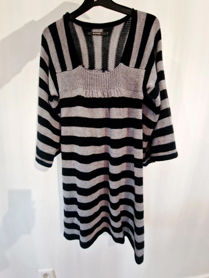 Robe marinière noir et gris