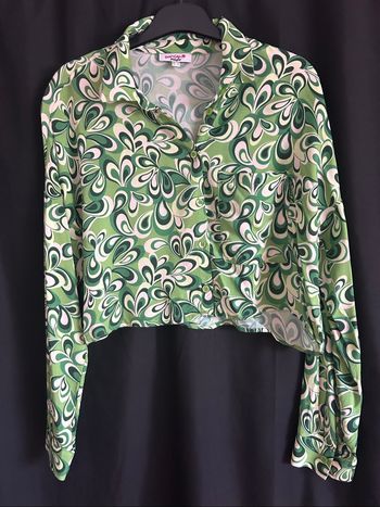 Chemise crop imprimé rétro vert - Jennyfer “Don’t Call Me” - S