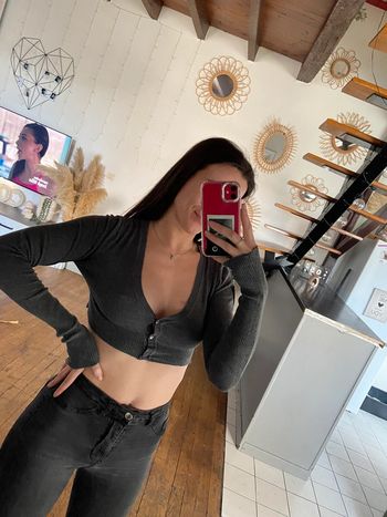 Pull court gris