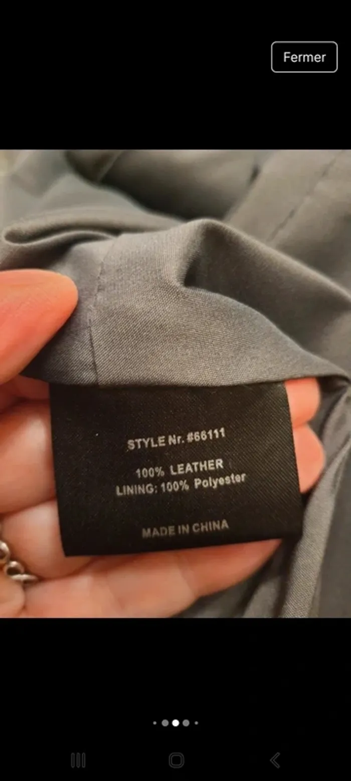 Belle Veste cuir Stills grise sans défauts taille L - photo numéro 15