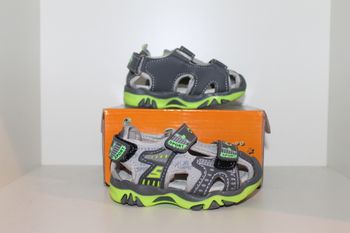 jolies sandales nus pieds grise et verte 20