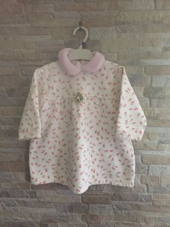Robe molleton écru/rose 18M