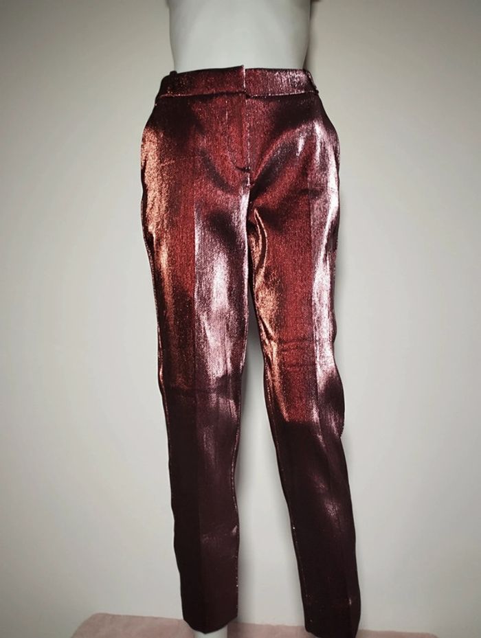 Pantalon Promod taille 36 coupe cigarette métallisé