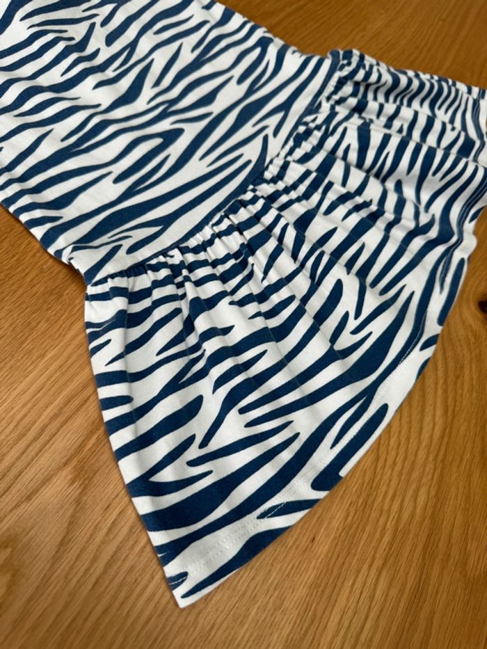 Robe MC blanche à rayures bleu marine avec cœur - Taille 3 Ans - photo numéro 6