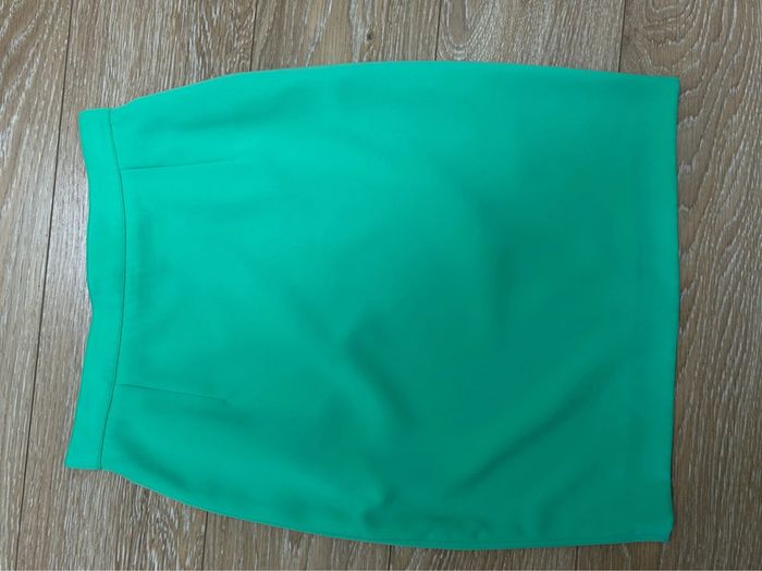 Ensemble tailleur veste et jupe année 70 80 taille 42 vert - faust bel air - photo numéro 9
