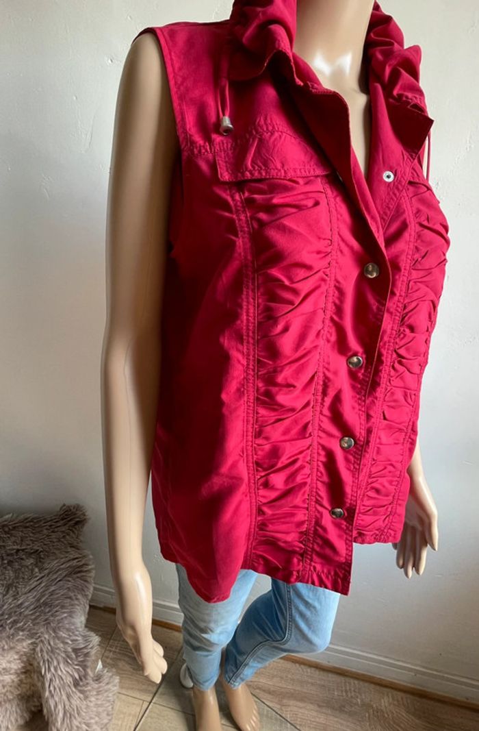 Superbe Veste Légère Daxon Rouge Froncée - Taille XL 👚 - photo numéro 4