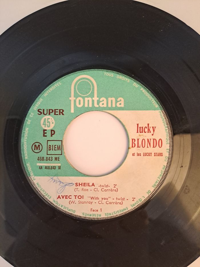 Vinyle super 45T EP Lucky Blondo - Sheila (4 titres) - RARE - État satisfaisant. - photo numéro 4