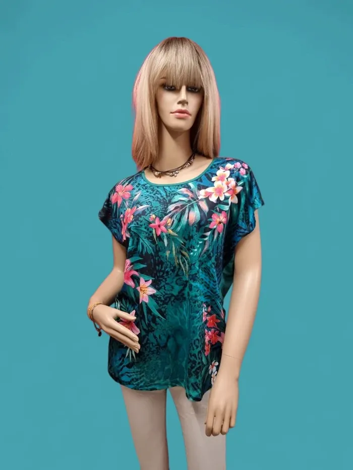 Atlas for Women T-Shirt fleuri vert * taille 38/40 * - photo numéro 2