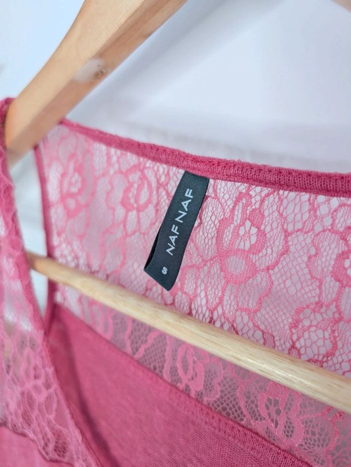 Débardeur rose dentelle Naf naf - photo numéro 3