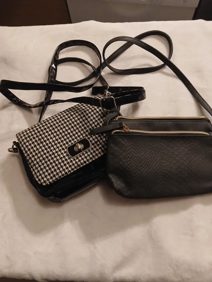 Lot de 2 sac bandoulière noir divers marques