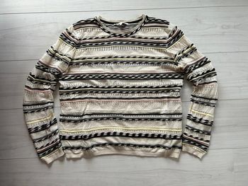 Pull Maje T. 3 rayures écru noir rose jaune