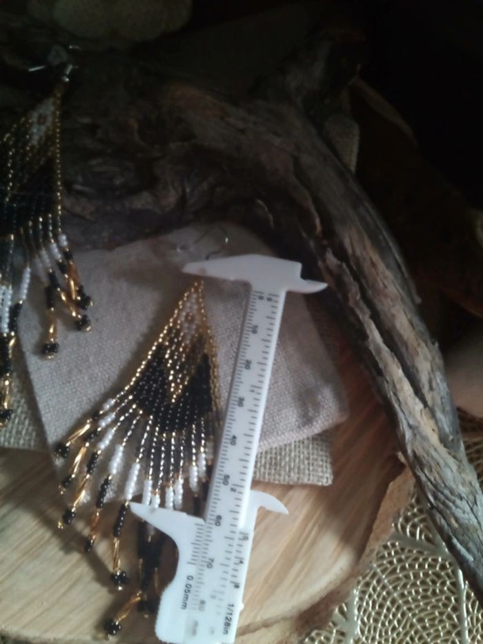 Boucles d'oreilles bohèmes perlées - photo numéro 2