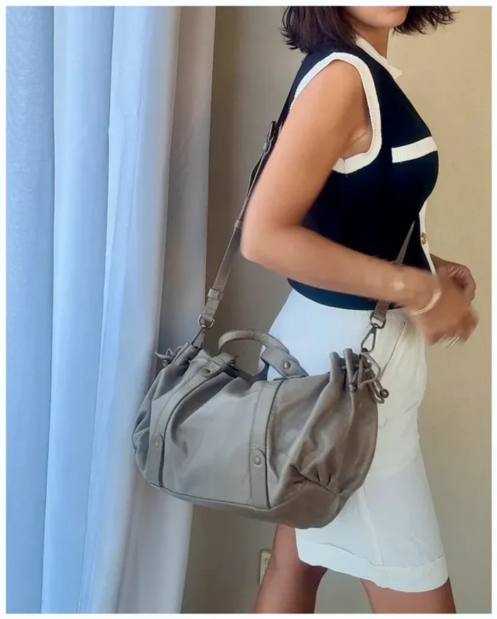 Sac Gérard Darel zippé gris très bon état - photo numéro 6