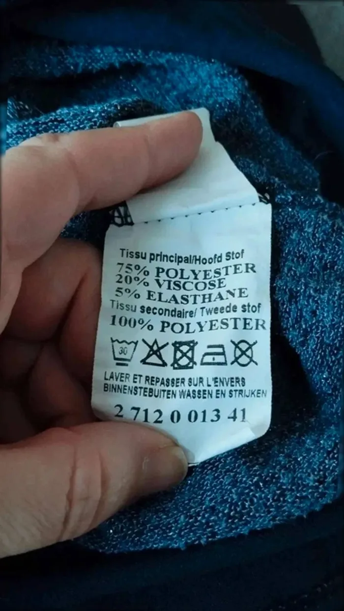 Top  haut  manches  3/4 armand Thierry taille  1 bleu - photo numéro 9