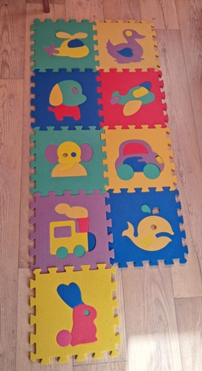 9 dalles en mousse puzzle objets