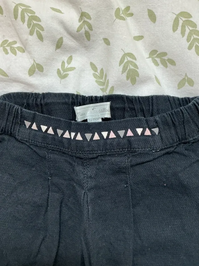 pantalon léger noir 12 mois mes petits cailloux - photo numéro 4