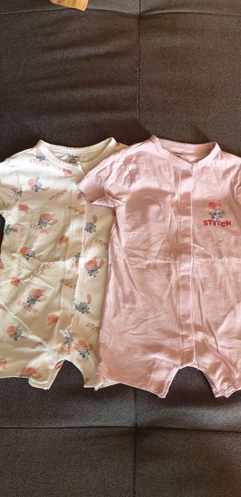 2 pyjashort stitch 12 mois