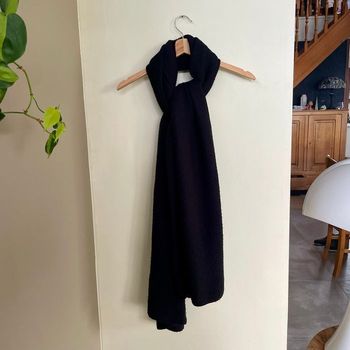 Écharpe noire Bizzbee en grosse maille unisexe Longue et chaude Parfaite automne/hiver V066