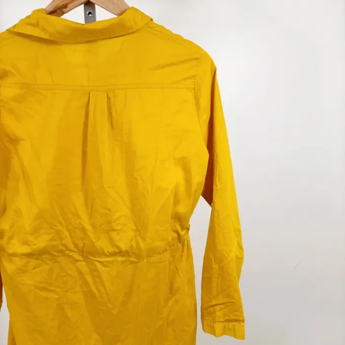 Robe chemise jaune moutarde Beauty Fashion col à strass ceinture T40 100 % polyester A1269 - photo numéro 9