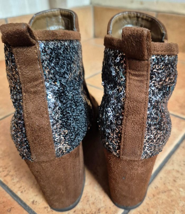 Bottines-lowsboots pailletées en daim - photo numéro 2