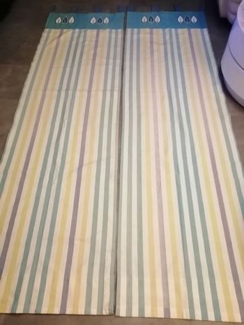 paire de double rideaux opaque rayé