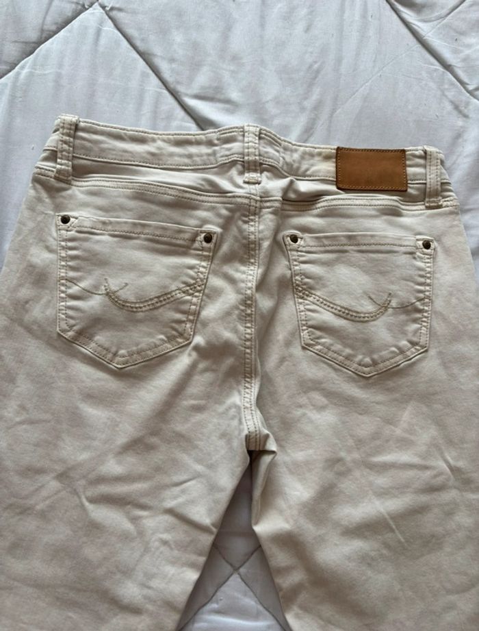 Jean etam jeans blanc écru crème taille basse slim y2k début 2000 taille M/38 - photo numéro 11