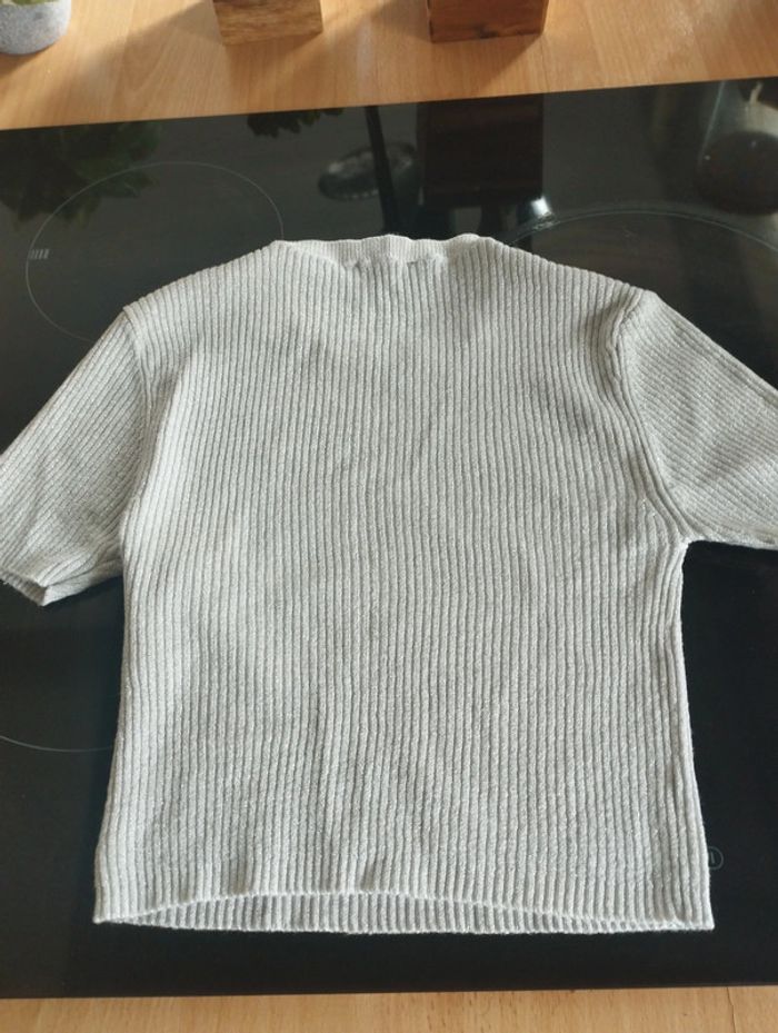 Top court  Jennyfer gris pailleté taille XS - photo numéro 4