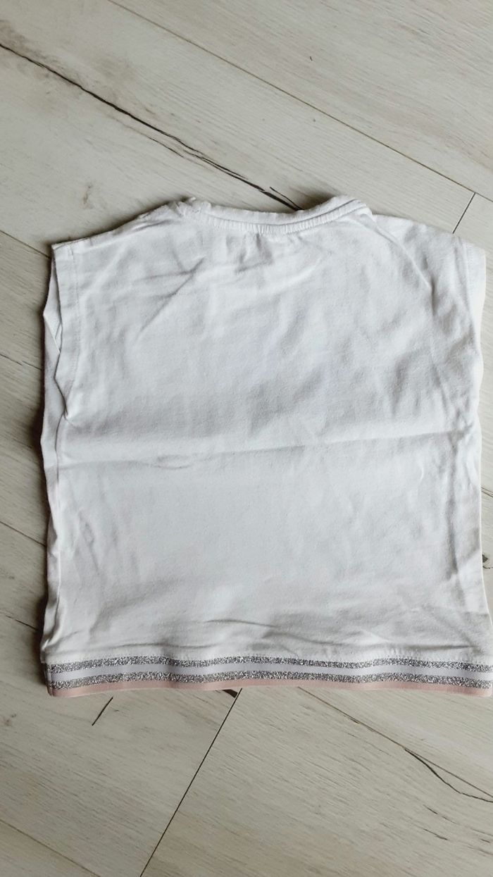 Vêtement fille tee-shirt manches courtes blanc motif baskets Orchestra 4 ans - photo numéro 3