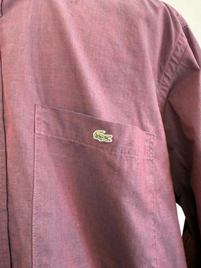 Magnifique chemise Lacoste Devanley homme bordeaux taille 42 soit L - photo numéro 3