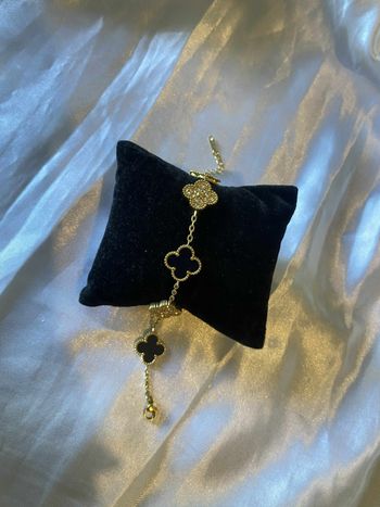 Bracelet trèfle  strass acier inoxydable
