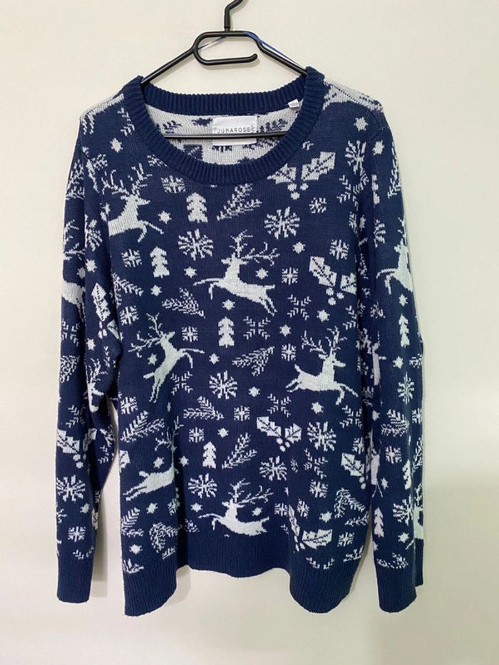 Pull bleu et blanc Junarose taille 46-48
