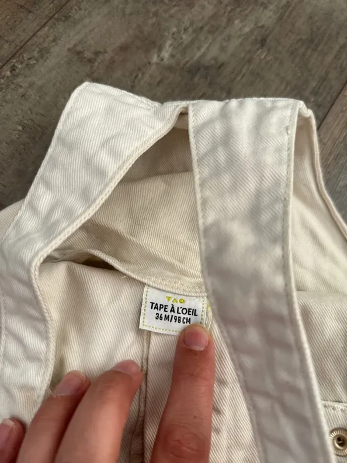 Salopette short en jean tape à l’œil 36 mois - photo numéro 2