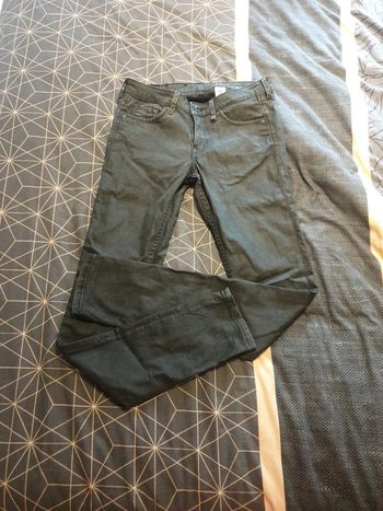 Pantalon skinny enduit noir