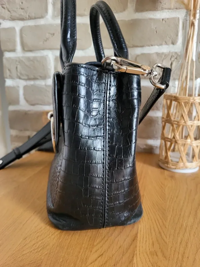 Sac à main Anouck Claudie Pierlot - cuir texturé noir - photo numéro 14