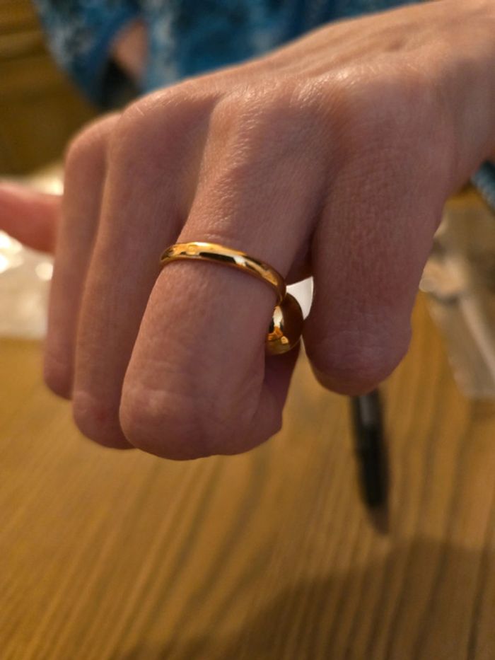 Bague plaque or taille 56 - photo numéro 2