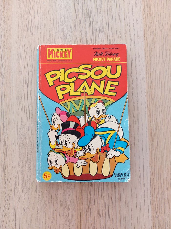 Ancien mickey parade n°1372 bis Picsou plane 1978 vintage