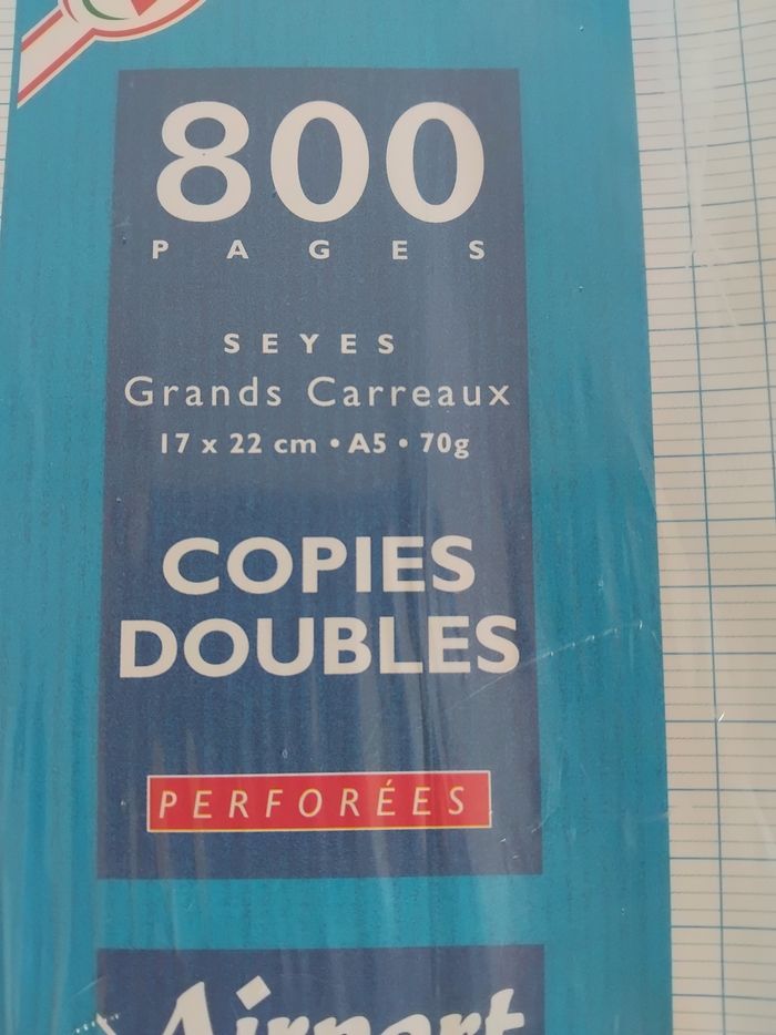 Copies doubles. 17×22 cm grands carreaux - photo numéro 2