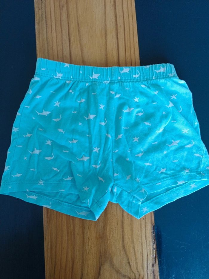 Short motif requin bleu turquoise