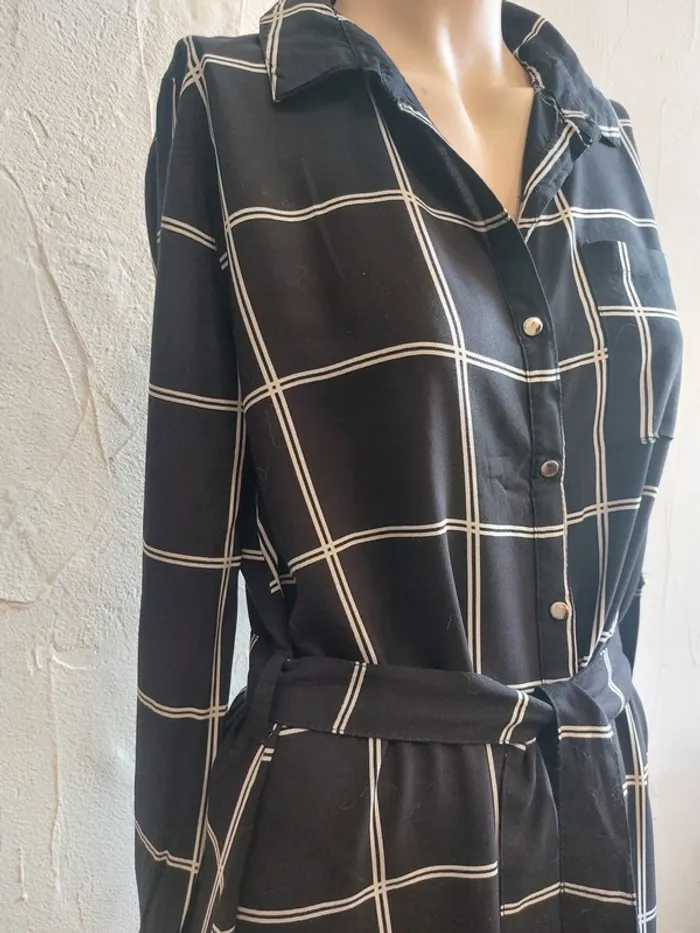 Robe chemise chic à carreaux - Anna Karel - photo numéro 4