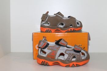 petite sandales nus pieds marron et orange 20
