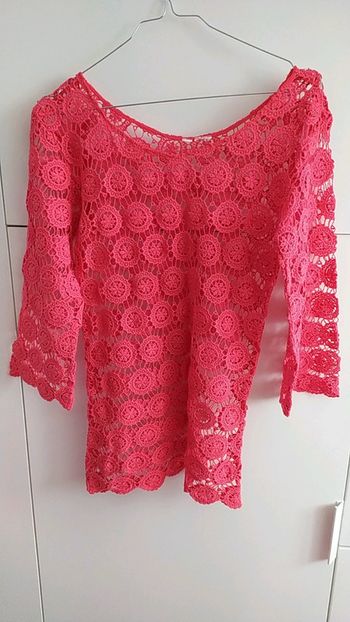 Top crochet rose S