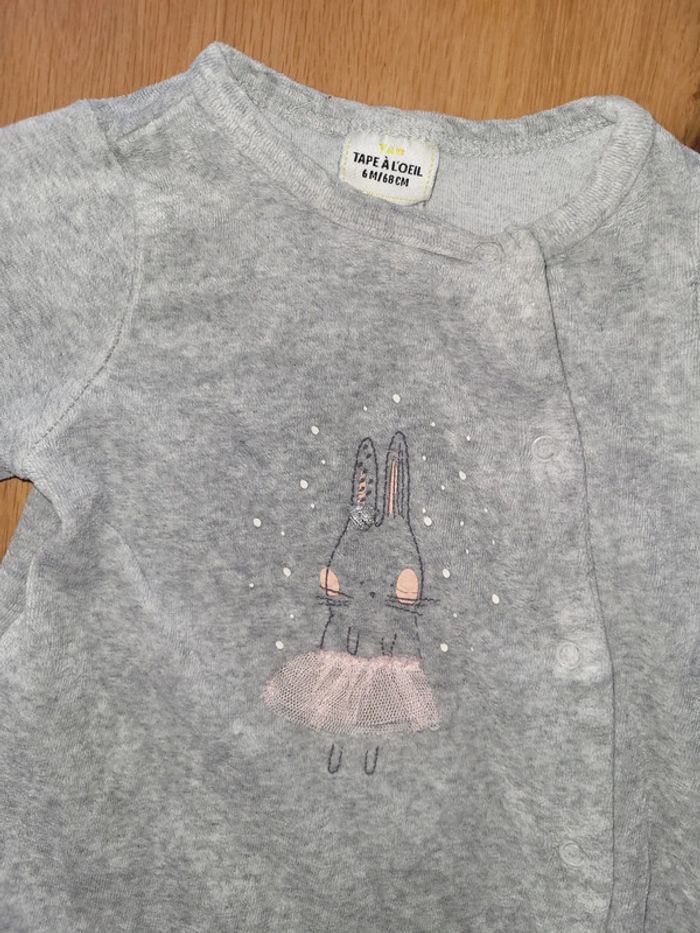 Pyjama souris danseuse tao 1 pièce ouverture devant 6 mois - photo numéro 2