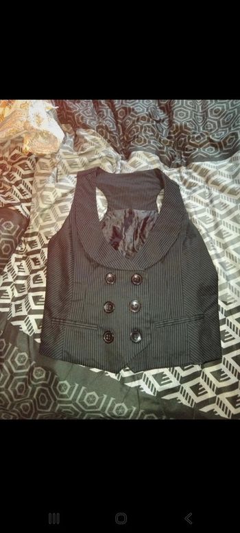 Gilet de costume sans manches à rayures